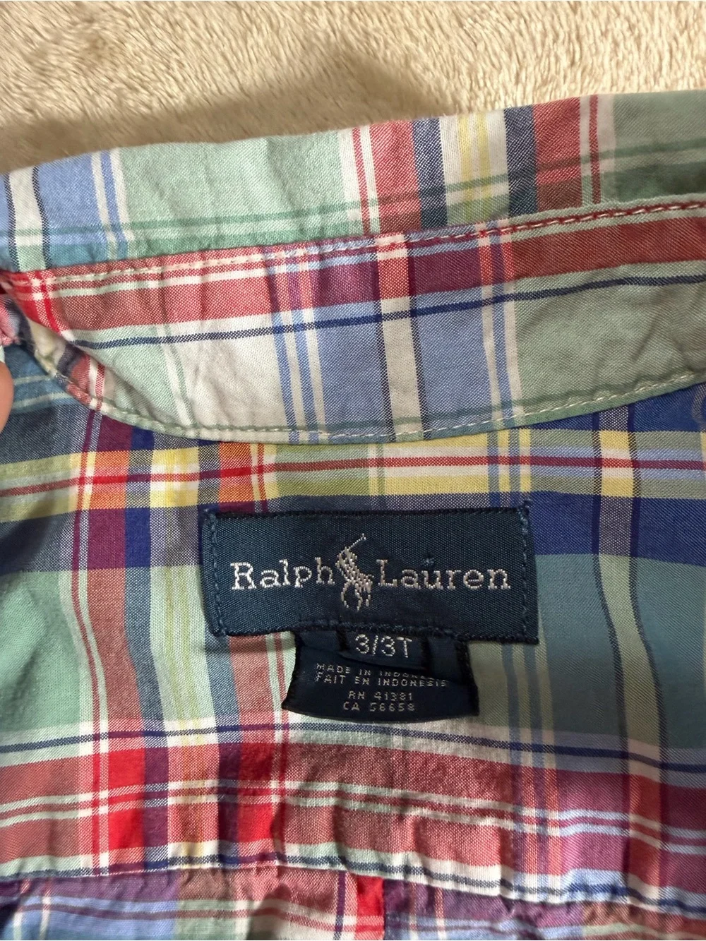 Ralph Lauren Boys Short-Sleeve Plaid Button-Down Shirt - Green, Blue & Red